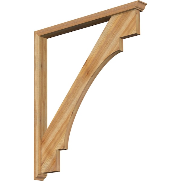 Ekena Millwork Merced Traditional Rough Sawn Bracket w/ Offset Brace, Western Red Cedar, 4"W x 42"D x 48"H BKT0402X42X48MRC01RWR - main